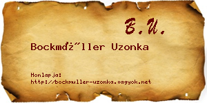 Bockmüller Uzonka névjegykártya